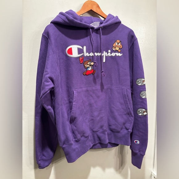 Champion Purple Hoodie Mario size small rare video game - Picture 1 of 10